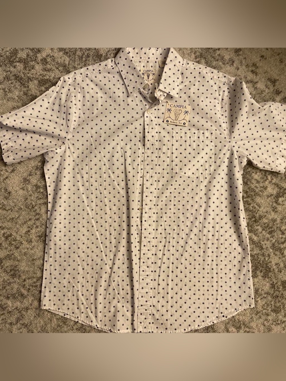Campia White Button Down Shirt Brand New Size Large